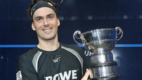 Paul Coll holds the British Open trophy