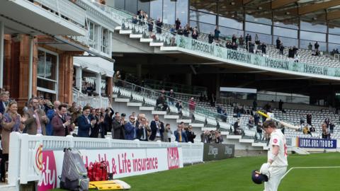 Sam Northeast walks to Lord's Pavilion