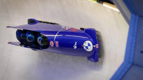 Great Britain in action at the Bobsleigh World Cup