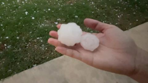 Large hail seen in Texas