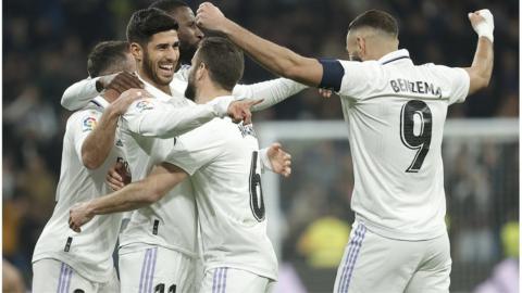 Real Madrid players celebrate