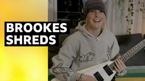 Young Sports Personality of the Year snowboader Mia Brookes plays the guitar