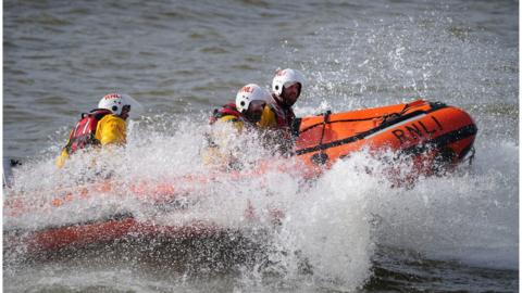 A photo of lifeboat crews