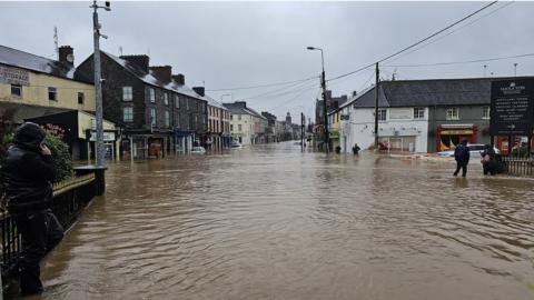 Flooding in Midleton, Co Cork caused by Storm Babet