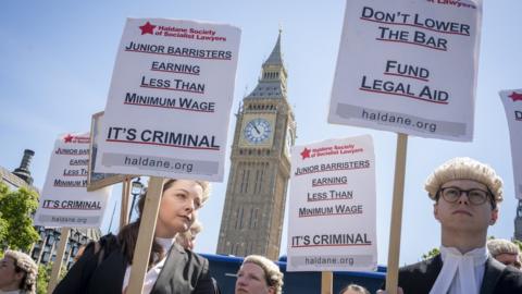 Barristers protest outside Parliament