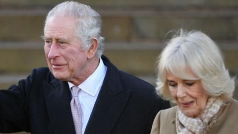 Britain's King Charles III and Britain's Camilla, Queen Consort
