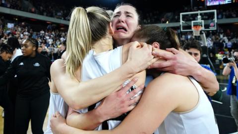 London Lions players celebrate winning the EuroCup