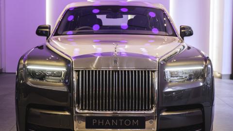 Rolls-Royce Phantom in a showroom