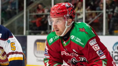 Cardiff Devils forward Trevor Cox in action against Guildford Flames on New Year’s Eve