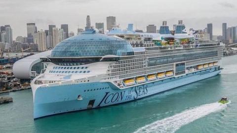 Royal Caribbean's Icon of the Seas cruise ship in the port of Miami. Photo: 10 January 2024