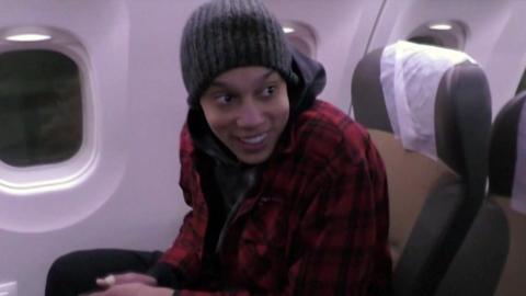 Griner on plane