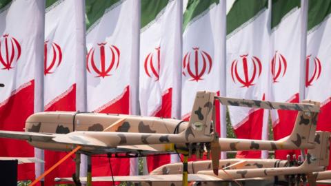 Iranian made drones at a military parade
