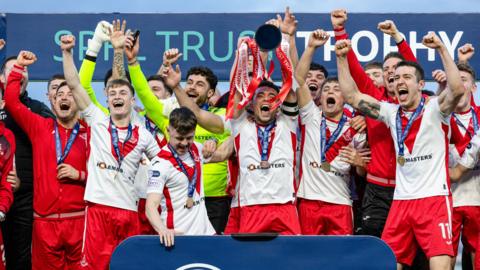 Airdrie celebrate SPFL Trophy win