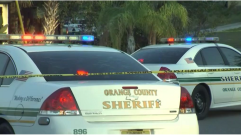 Photo of Orange County Sheriff vehicles at the scene of the shooting