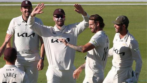 Jordan Clark took the final Warwickshire wicket to finish off Surrey