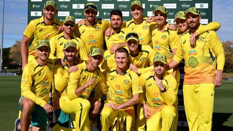 Australia with the ODI series trophy