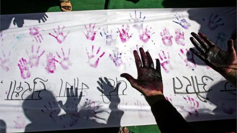 A protest in India demanding safety for women