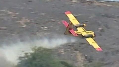 The CL -215 firefighting aircraft before it crashed