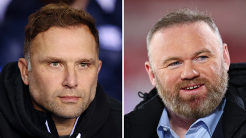 Managers John Eustace and Wayne Rooney