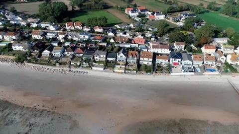 Aerial view of houses in Jersey
