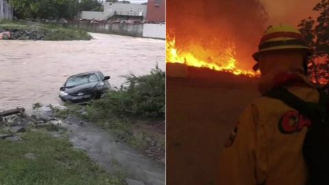 Car in floods and wild fires