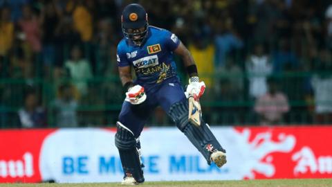 Sri Lanka batter Charith Asalanka celebrates victory over Pakistan