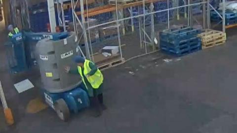 CCTV of the incident at Baker & Baker Products UK Limited