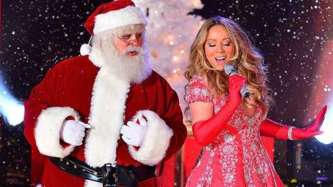 Santa Claus and Mariah Carey