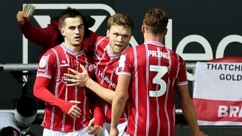 Jason Knight celebrates giving Bristol City the lead against Hull City