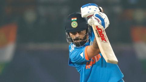 India batter Virat Kohli plays a shot