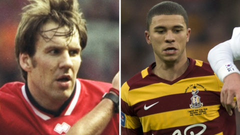 Paul Merson of Middlesbrough and Nahki Wells of Bradford