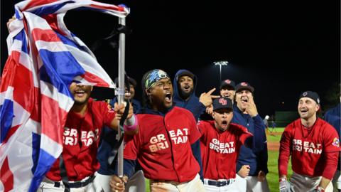 Great Britain's baseball team celebrate qualifying for World Basketball Classic