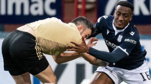 Cove Rangers' Scott Ross and Dundee's Zach Robinson