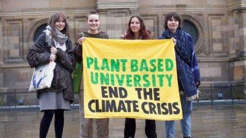 Student campaigners outside of Usher Hall