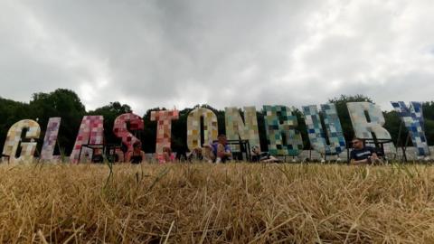 Glastonbury festival sign