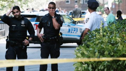 Police at crime scene in Manhattan