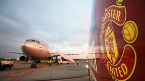 Plane with Man Utd badge near it