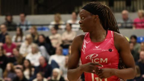 London Pulse player Funmi Fadoju in action against Strathclyde Sirens