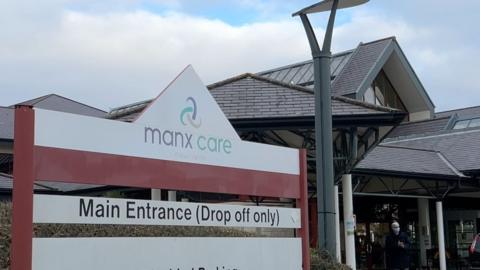 Manx Care sign outside the hospital entrance