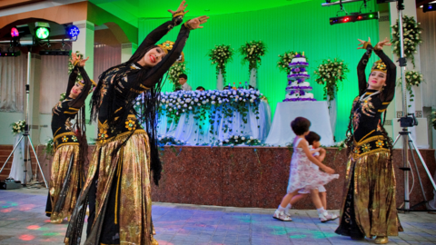 Dancers at Uzbek wedding, Samarkand