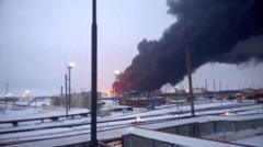 Наслідки удару по нафтозаводу в Рязані
