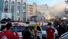 Hình ảnh của Đại sứ quán Iran tại Syria sau khi bị đánh bom 