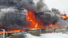 Пожежа на нафтобазі у Брянській області РФ