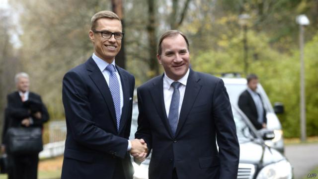 Премьер-министры Финляндии и Швеции: Стефан Левин и Александр Стубб