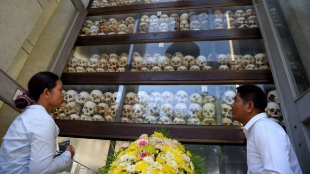 Skulls of victims of the Khmer Rouge