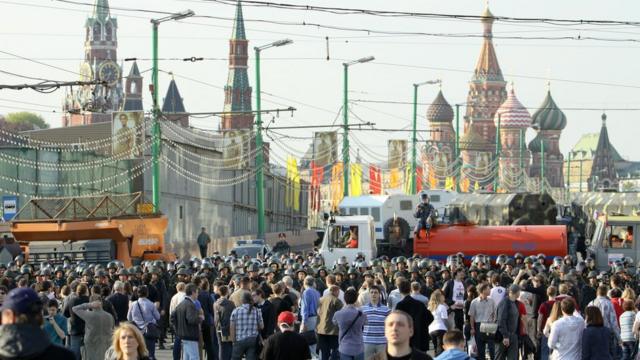 Во время акции "Марш миллионов" у Кремля