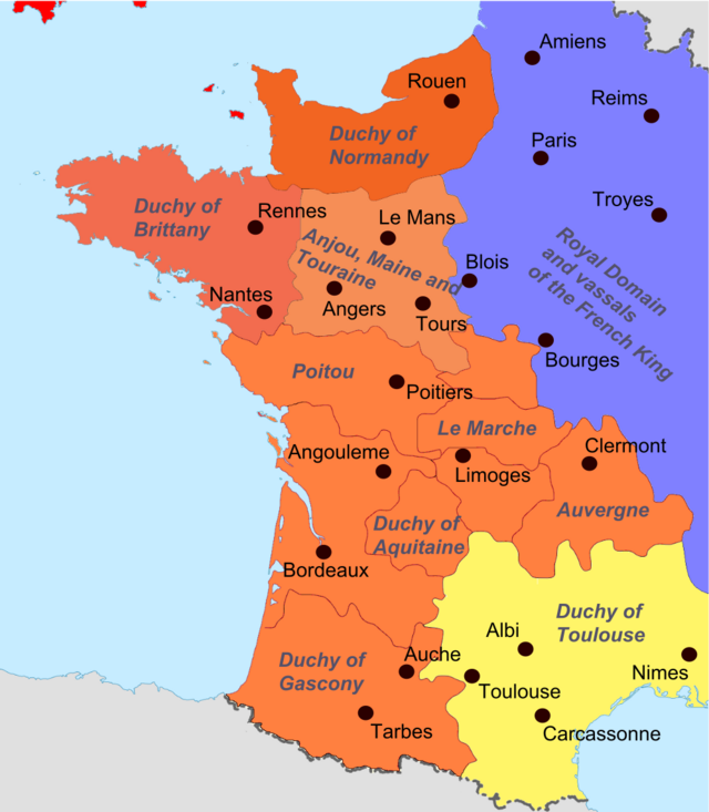 Карта английских владений во Франции