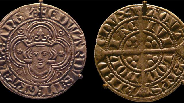 Аверс и реверс гроута, серебряной монеты Эдуарда I