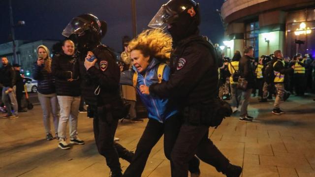 После объявления мобилизаци в России прошли протесты