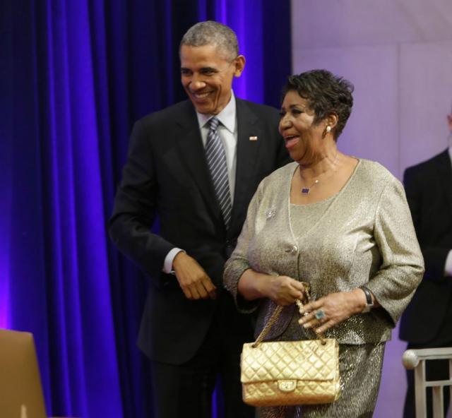 Арета Франклин и Барак Обама, Вашингтон, 2015 год
